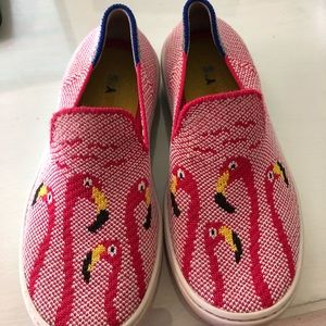 Rothys flock together pink flamingo kid shoes